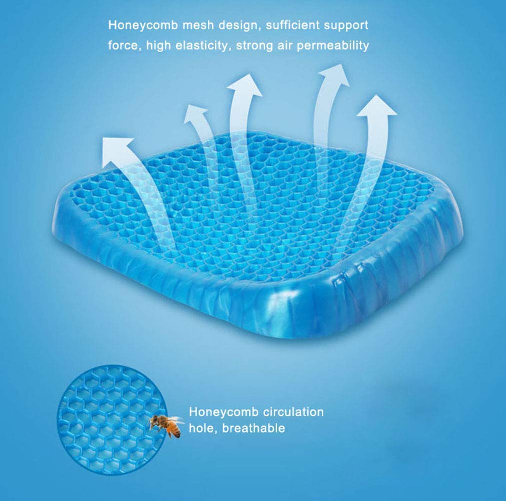 (Net) Silicone Gel Egg Sitter Cushion Seat Flex Pillow Soft Breathable  Honeycomb Cushion Back Support Sit with Non-Slip Cover for